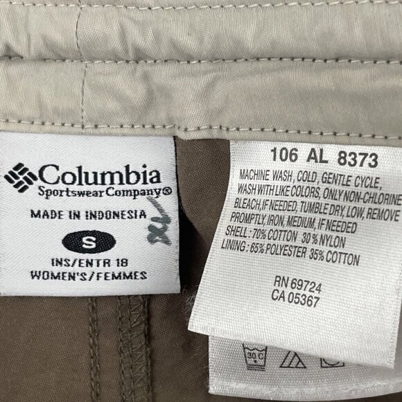 Columbia Capri Pants Women's Small 18” Inseam Cinch Waist/Hem Nylon Cotton Hike - Picture 6 of 10